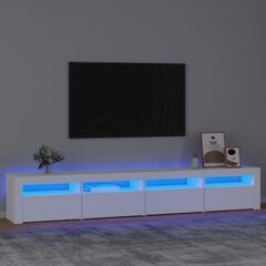 vidaXL telerialus LED-tuledega, valge, 240 x 35 x 40 cm цена и информация | Тумбы под телевизор | kaup24.ee