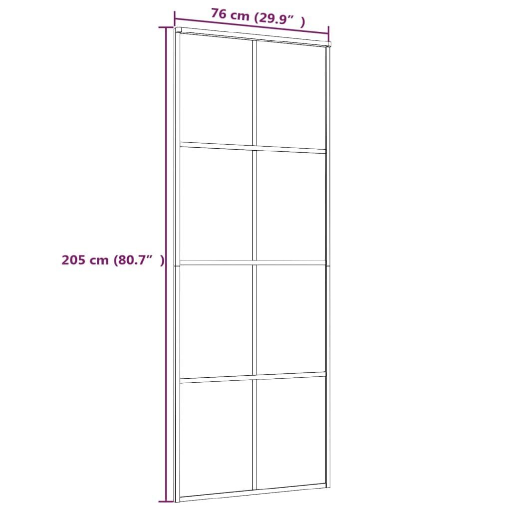 vidaXL liuguks, matt ESG-klaas ja alumiinium, 76 x 205 cm, valge цена и информация | Siseuksed | kaup24.ee