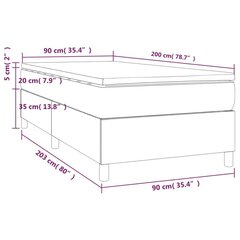 vidaXL kontinentaalvoodi madratsiga, tumepruun, 90x200 cm, kangas hind ja info | Voodid | kaup24.ee