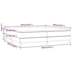 vidaXL kontinentaalvoodi madratsiga, tumesinine, 200x200 cm, samet цена и информация | Кровати | kaup24.ee