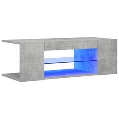 vidaXL telerialus LED-tuledega, betoonhall, 90 x 39 x 30 cm цена и информация | Тумбы под телевизор | kaup24.ee