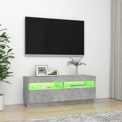 vidaXL telerialus LED-tuledega, betoonhall, 100 x 35 x 40 cm цена и информация | Тумбы под телевизор | kaup24.ee