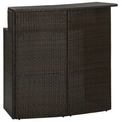 vidaXL aia baarilaud, pruun, 120 x 55 x 110 cm, polürotang цена и информация | Садовые столы и столики | kaup24.ee