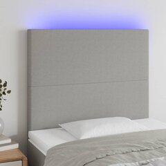 vidaXL LED-voodipeats, helehall, 80x5x118/128 cm, kangas цена и информация | Кровати | kaup24.ee