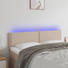 vidaXL LED-voodipeats, Cappuccino, 144x5x78/88 cm kunstnahk цена и информация | Кровати | kaup24.ee