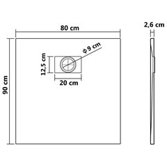 vidaXL dušialus, SMC, pruun, 90 x 80 cm hind ja info | Dušialused | kaup24.ee