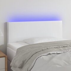 vidaXL LED-voodipeats, valge, 100x5x78/88 cm kunstnahk цена и информация | Кровати | kaup24.ee