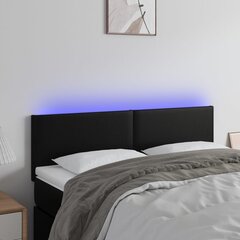 vidaXL LED-voodipeats, must, 144x5x78/88 cm, kunstnahk цена и информация | Кровати | kaup24.ee