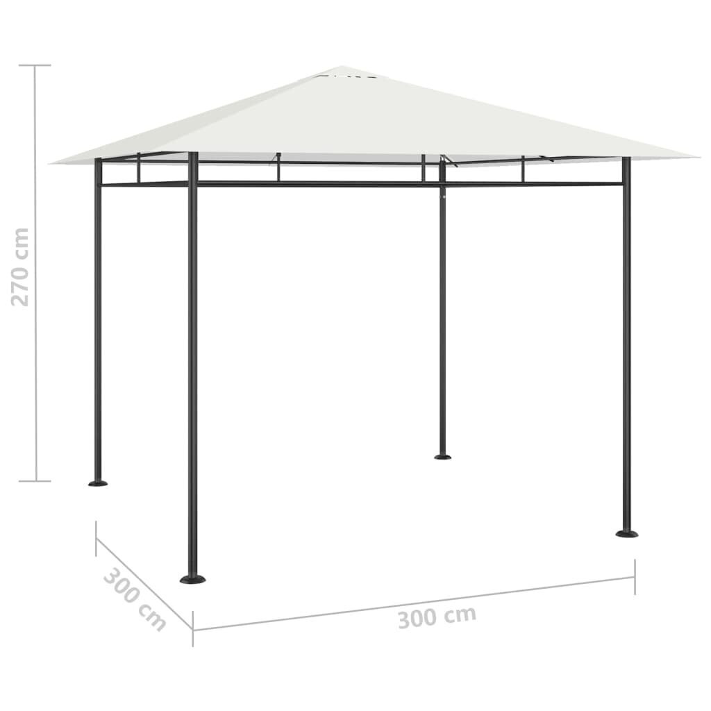 vidaXL lehtla 3 x 3 x 2,7 m, kreemjas, 180 g/m² hind ja info | Varikatused ja aiapaviljonid | kaup24.ee