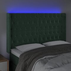 vidaXL LED-voodipeats, tumeroheline, 163x16x118/128 cm, samet цена и информация | Кровати | kaup24.ee