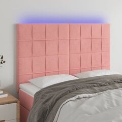 vidaXL LED-voodipeats, roosa, 144x5x118/128 cm, samet цена и информация | Кровати | kaup24.ee