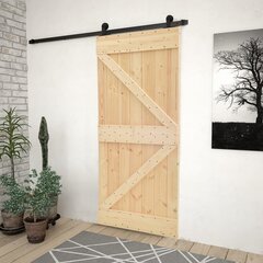 Liuguks tarvikutega vidaXL 80 x 210 cm, männipuit цена и информация | Межкомнатные двери | kaup24.ee