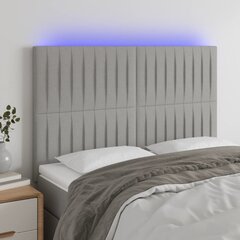 vidaXL LED-voodipeats, helehall, 144x5x118/128 cm, kangas цена и информация | Кровати | kaup24.ee