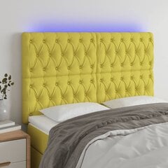 vidaXL LED-voodipeats, roheline, 144x7x118/128 cm, kangas цена и информация | Кровати | kaup24.ee