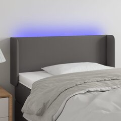 vidaXL LED-voodipeats, hall, 93x16x78/88 cm, kunstnahk цена и информация | Кровати | kaup24.ee