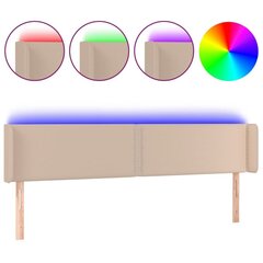 vidaXL LED-voodipeats Cappuccino 163x16x78/88 cm kunstnahk цена и информация | Кровати | kaup24.ee