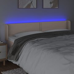 vidaXL LED-voodipeats Cappuccino 163x16x78/88 cm kunstnahk hind ja info | Voodid | kaup24.ee