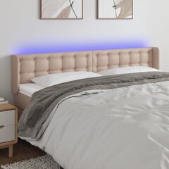 vidaXL LED-voodipeats Cappuccino 163x16x78/88 cm kunstnahk цена и информация | Кровати | kaup24.ee