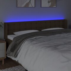 vidaXL LED-voodipeats, tumepruun, 183x16x78/88 cm, kangas цена и информация | Кровати | kaup24.ee