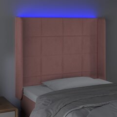 vidaXL LED-voodipeats, roosa, 93x16x118/128 cm, samet цена и информация | Кровати | kaup24.ee