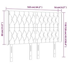 vidaXL LED-voodipeats, helehall, 163x16x118/128 cm, kangas hind ja info | Voodid | kaup24.ee