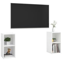 vidaXL telerikapid 2 tk, kõrgläige valge, 72x35x36,5 cm puitlaastplaat цена и информация | Тумбы под телевизор | kaup24.ee