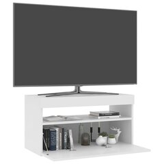 vidaXL telerialus LED-tuledega, valge, 75x35x40 cm hind ja info | TV alused | kaup24.ee