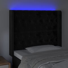 vidaXL LED-voodipeats, must, 93x16x118/128 cm, samet цена и информация | Кровати | kaup24.ee