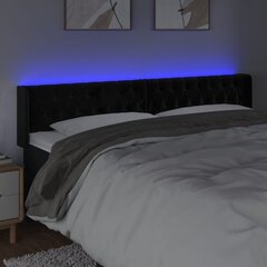 vidaXL LED-voodipeats, must, 183x16x78/88 cm, samet цена и информация | Кровати | kaup24.ee