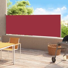 vidaXL lahtitõmmatav terrassi külgsein, 200 x 500 cm, punane цена и информация | Зонты, маркизы, стойки | kaup24.ee