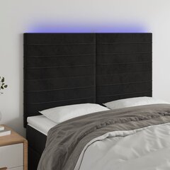 vidaXL LED-voodipeats, must, 144x5x118/128 cm, samet цена и информация | Кровати | kaup24.ee