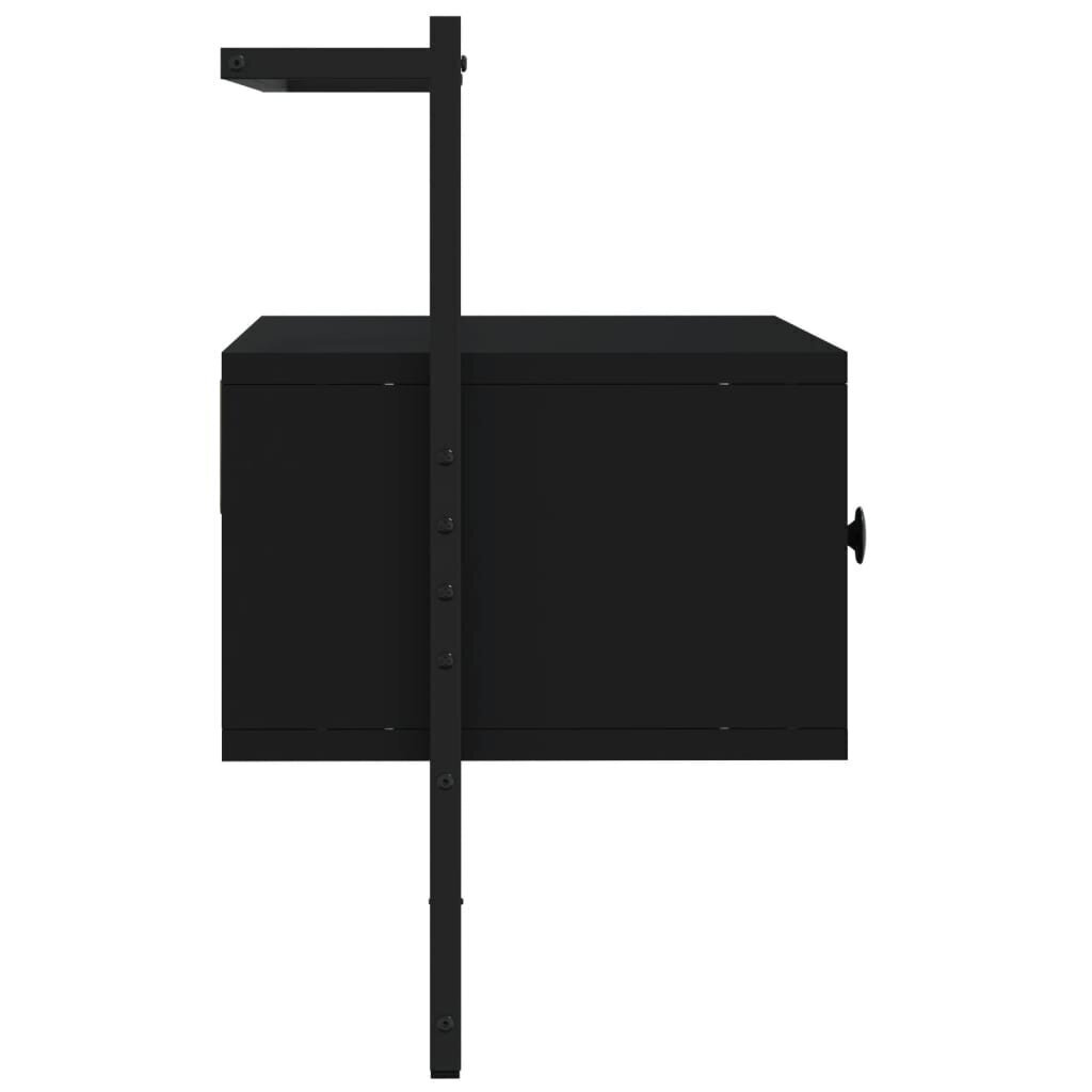 vidaXL seinale kinnitatav telerikapp, must, 60,5x30x51 cm, tehispuit hind ja info | TV alused | kaup24.ee