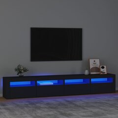 vidaXL telerialus LED-tuledega, must, 240x35x40 cm цена и информация | Тумбы под телевизор | kaup24.ee