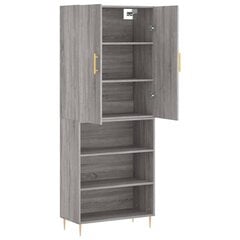 vidaXL kõrge kapp, hall Sonoma tamm, 69,5 x 34 x 180 cm, tehispuit цена и информация | Комоды | kaup24.ee