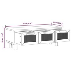 vidaXL kohvilaud, must, 80 x 40 x 30 cm, tehispuit ja männipuit hind ja info | Diivanilauad | kaup24.ee