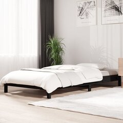 vidaXL virnastatav voodi, must, 75x190 cm, männipuit hind ja info | Voodid | kaup24.ee