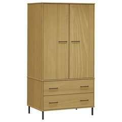 vidaXL riidekapp metalljalgadega, pruun, 90x55x172,5 cm, "OSLO" цена и информация | Шкафы | kaup24.ee