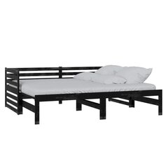 Lahtikäiv voodi, 2x (90x200) cm, must hind ja info | Voodid | kaup24.ee