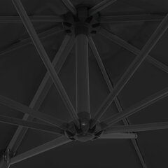 vidaXL konsooldisainiga päikesevari, teras, must, 250 x 250cm цена и информация | Зонты, маркизы, стойки | kaup24.ee