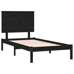 vidaXL voodiraam, must, männipuit, 75 x 190 cm цена и информация | Кровати | kaup24.ee