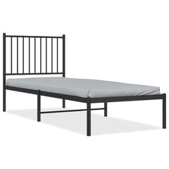 vidaXL metallist voodiraam peatsiga, must, 75x190 cm цена и информация | Кровати | kaup24.ee