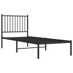 vidaXL metallist voodiraam peatsiga, must, 75x190 cm цена и информация | Кровати | kaup24.ee