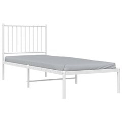 vidaXL metallist voodiraam peatsiga, valge, 75x190 cm цена и информация | Кровати | kaup24.ee