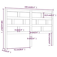 vidaXL voodipeats, must, 156 x 4 x 100 cm, männipuit hind ja info | Voodid | kaup24.ee