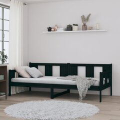 vidaXL päevavoodi, must, männipuit, 90 x 200 cm цена и информация | Кровати | kaup24.ee