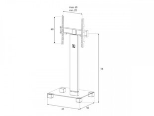 Sonorous PL2510 B-HBLK (черное стекло, черная ножка) цена и информация | Тумбы под телевизор | kaup24.ee