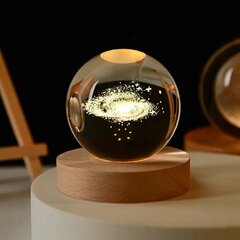 GLASS BALL NIGHT LIGHT 6cm USB toiteallikaga Laste toas Galaxy hind ja info | Lastetoa valgustid | kaup24.ee