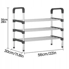 JALATALLODE RACK Organiser 3 tasandit METALLIST hind ja info | Jalatsikapid, jalatsiriiulid | kaup24.ee