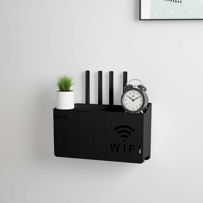 WIFI SWITCH WALL HOLDER Must hind ja info | Riiulid | kaup24.ee