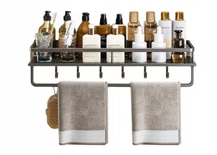 KITCHEN SHELF Single Hook Bathroom Washbasin Metal Alu 60cm цена и информация | Полки | kaup24.ee